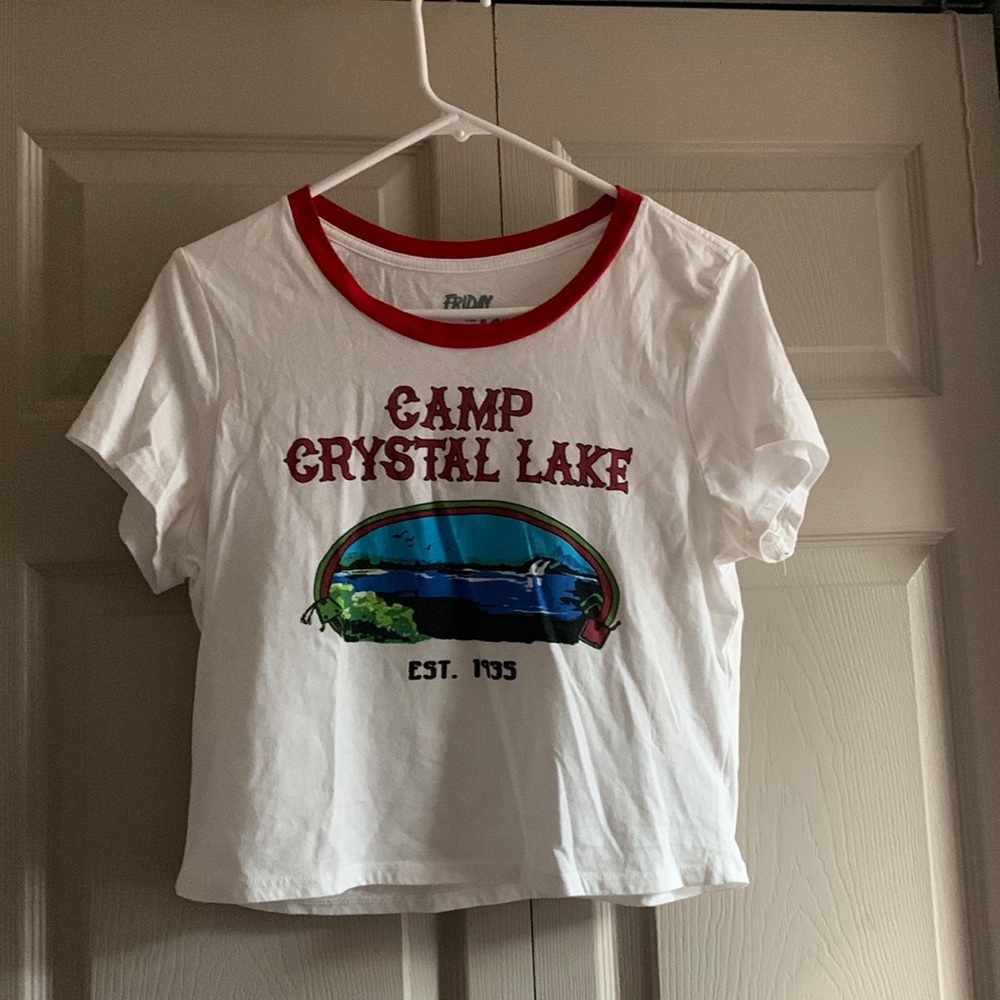 Women’s camp crystal lake crop top.